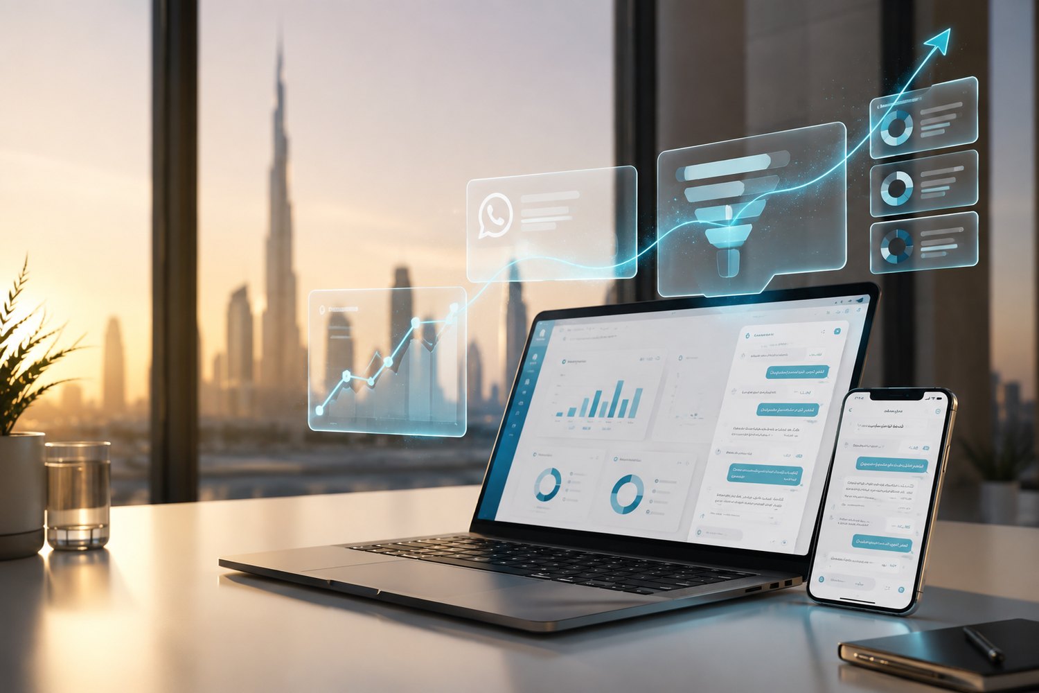 GOAT Growth System — a Dubai marketing dashboard with SEO, WhatsApp automation and analytics