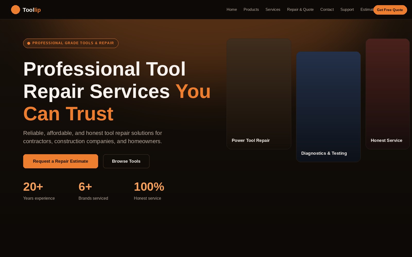 Toollip website preview