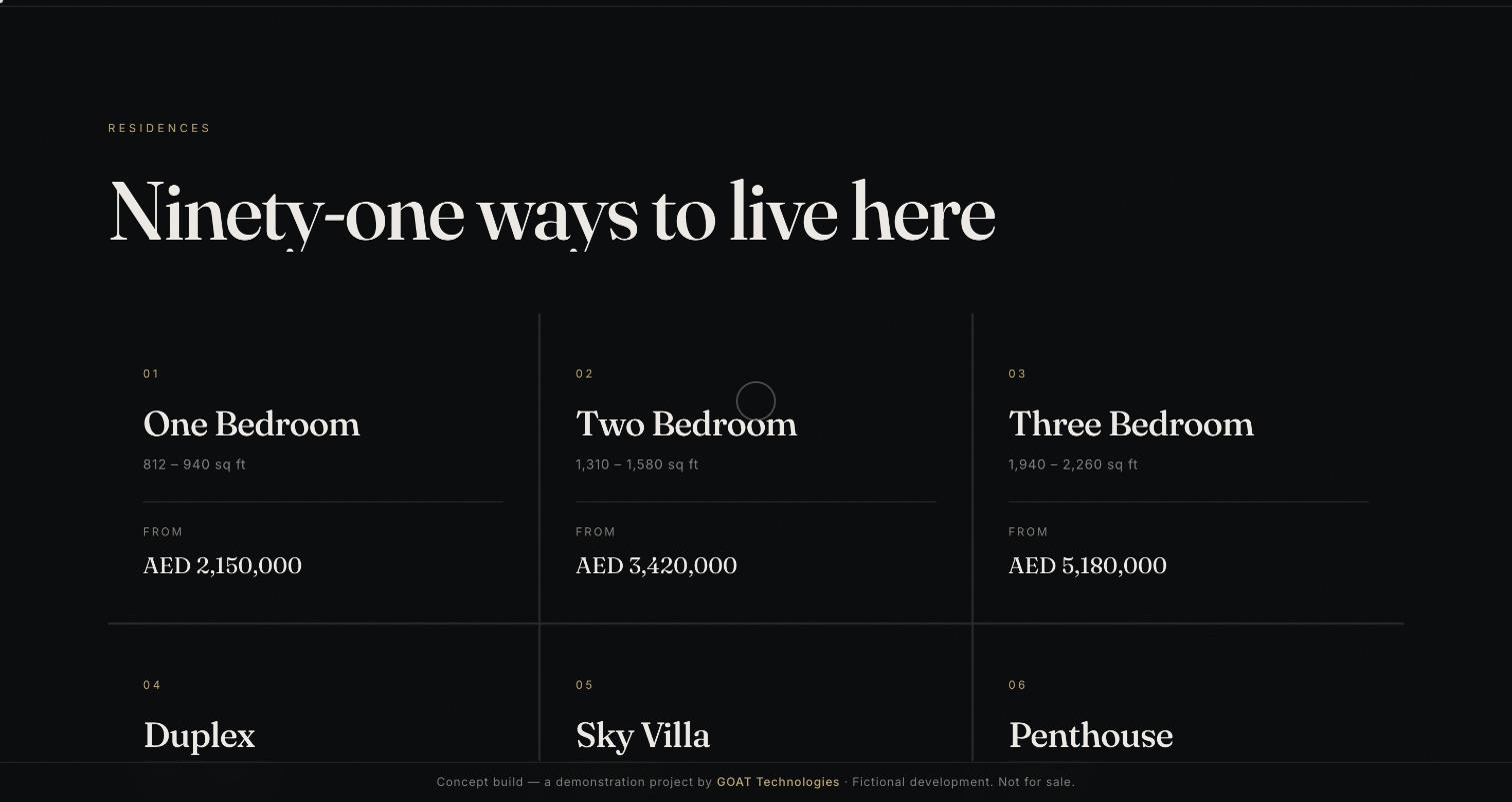 Ninety-one residences