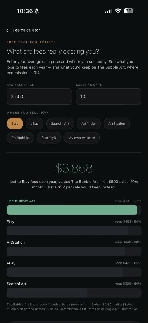 Fee calculator